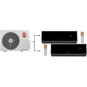 Мульти сплит-система на 2 комнаты Royal Thermo RTFMO-18HN8/RTFMI-09HN8/black*2